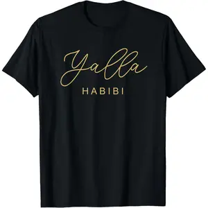 Yalla Habibi Typeface Arabic Arab Sweetheart Islam Muslim T-Shirt
