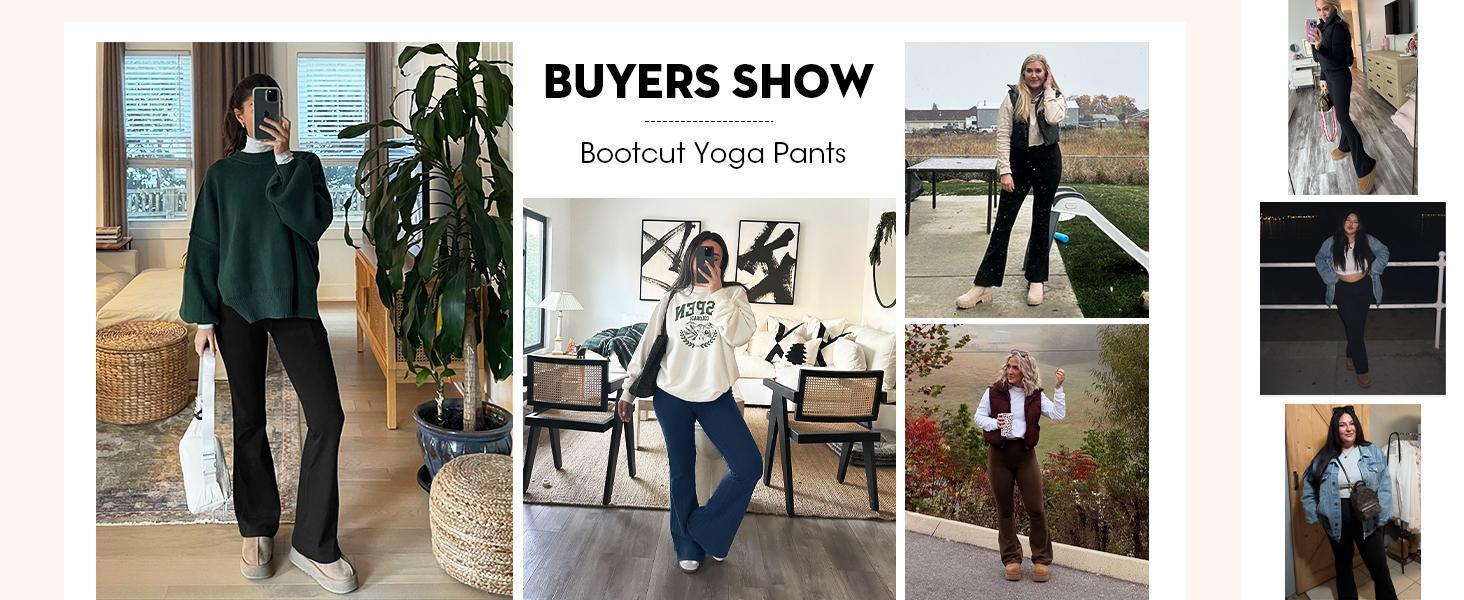 Imily Bela Womens High Waist Flare Yoga Leggings Scrunch Butt Lifting Bell Bottoms Bootcut Workout Pants with Pockets