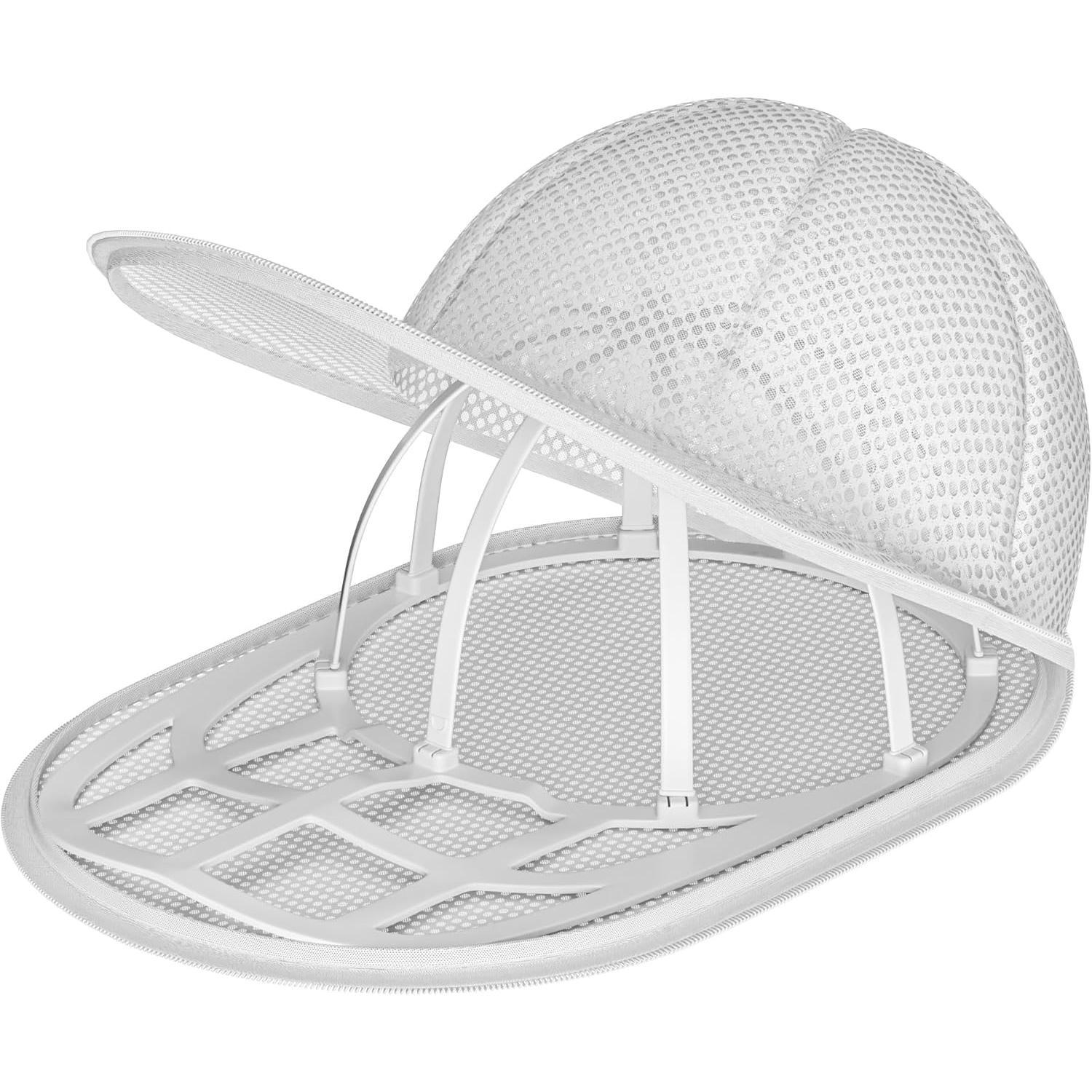 Hat Washer Cage with Snap Lock - Machine/Dryer Safe Compact Hat Cleaner for Baseball Caps & Storage