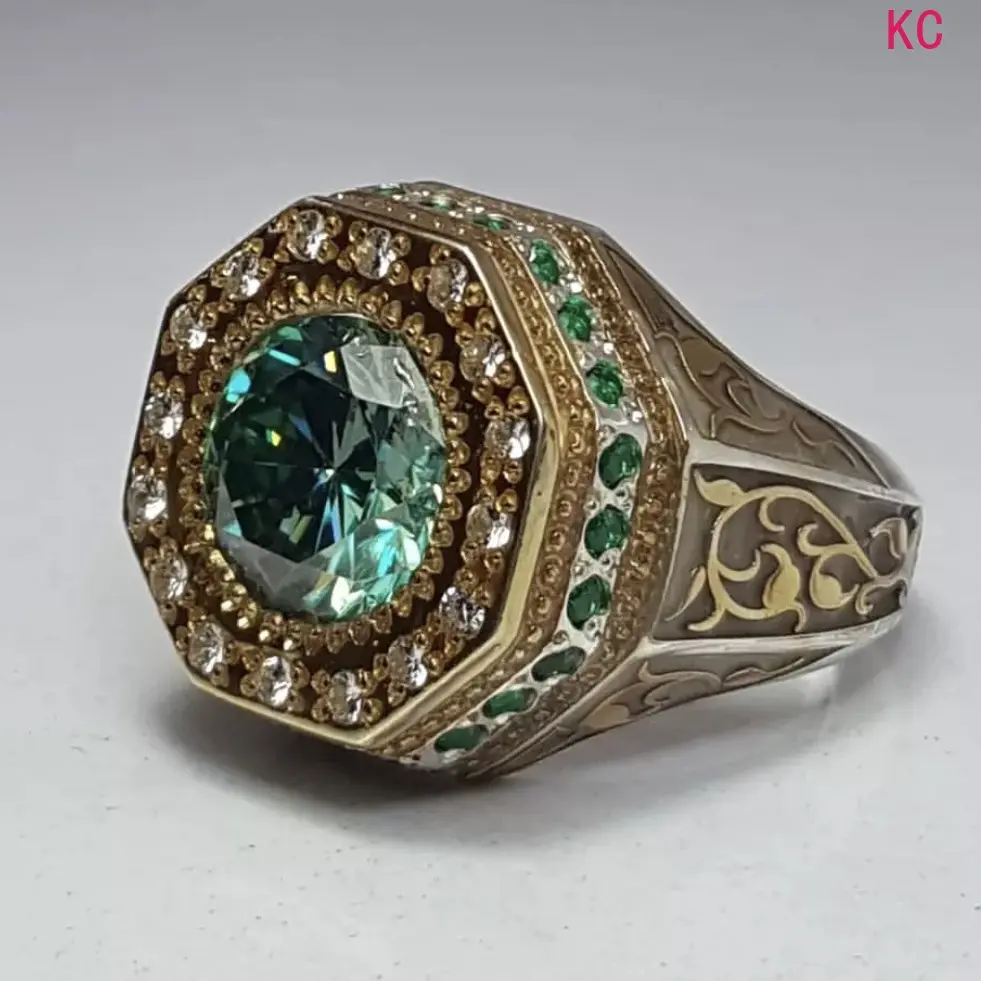 Two-Tone Vintage Totem Ring, Domineering Street Style Finger Jewelry For European American Men Daily Outfit Matching