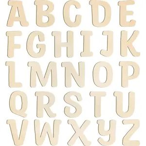 6 inch Wooden Letters 26 count Wooden Alphabet Letter for Crafts Unfinid  Letters for  Wall Decor  Arts Painting DIY Learning