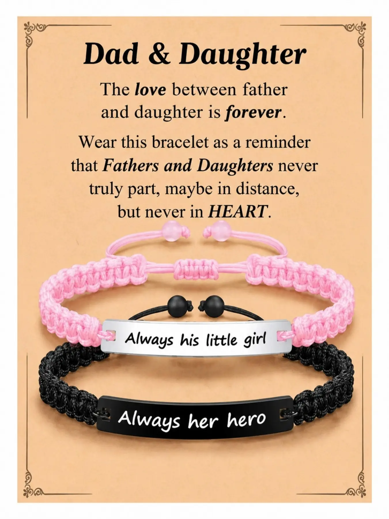 Father and Daughter Bracelet, Jewelry Gift from Daughter to Dad, Perfect Gift for Birthdays, Father's Day and Christmas