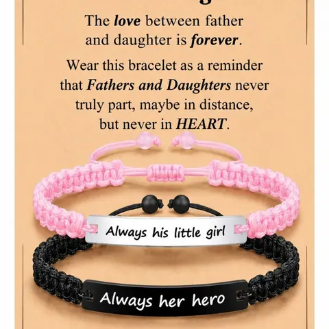 Father and Daughter Bracelet Jewelry Gift from Daughter to Dad, Perfect Gift for Birthdays, Father's Day and Christmas, Minimalist Bracelets