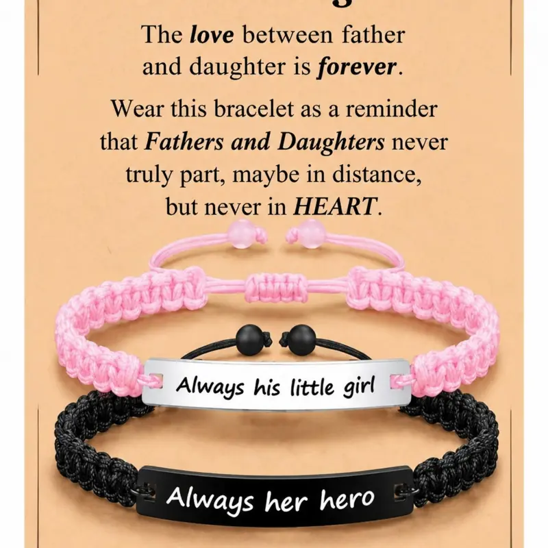 Father and Daughter Bracelet Jewelry Gift from Daughter to Dad, Perfect Gift for Birthdays, Father's Day and Christmas, Minimalist Bracelets
