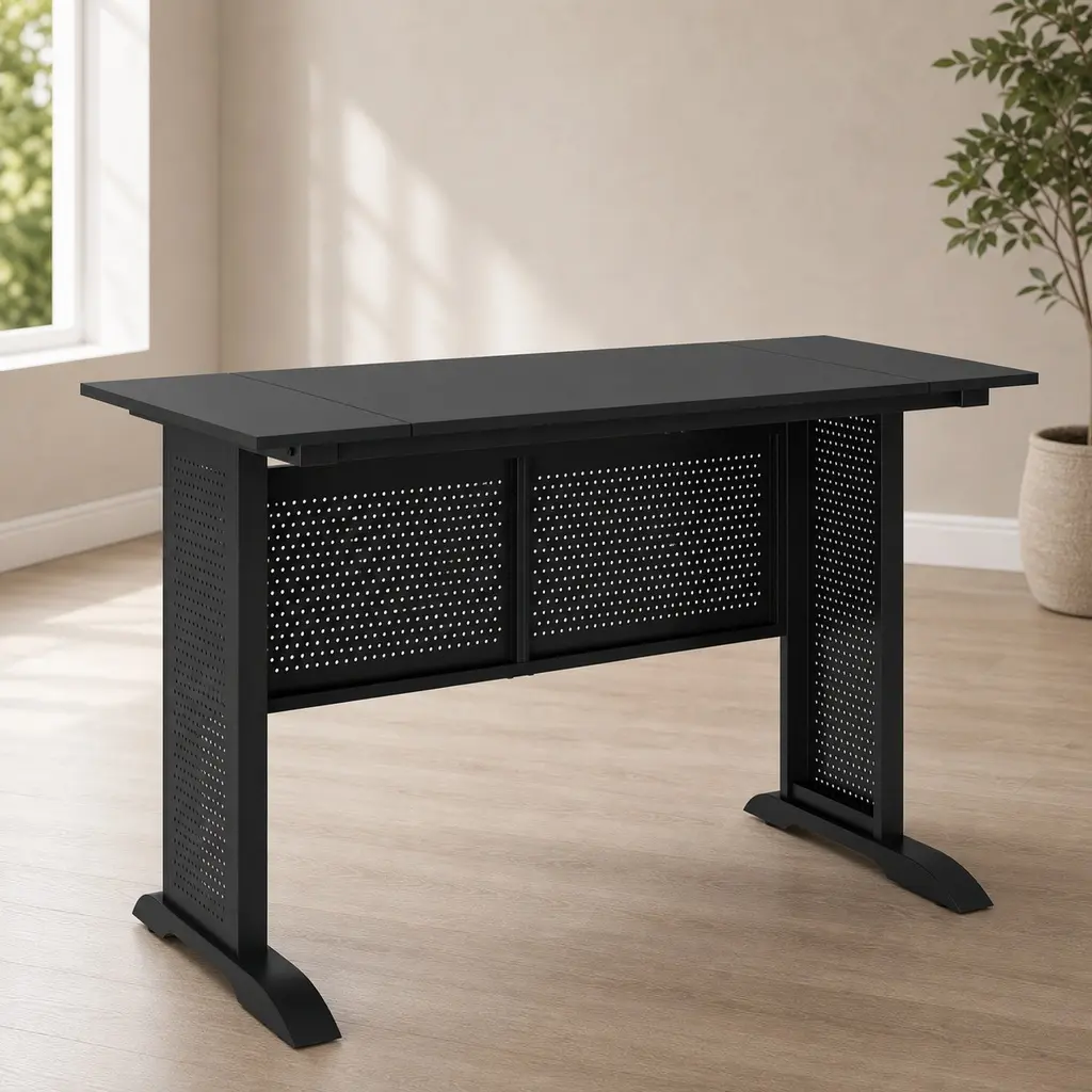 ARCH 47 Inch Computer Desk with Large Work Surface, Gaming Desk Office Desk Writing Desk for Home Office Study, Sturdy Steel Frame & MDF, Black, Easy Assembly, Modern Simple Style, Spacious Desktop for Monitor Laptop Books, Black Color Options