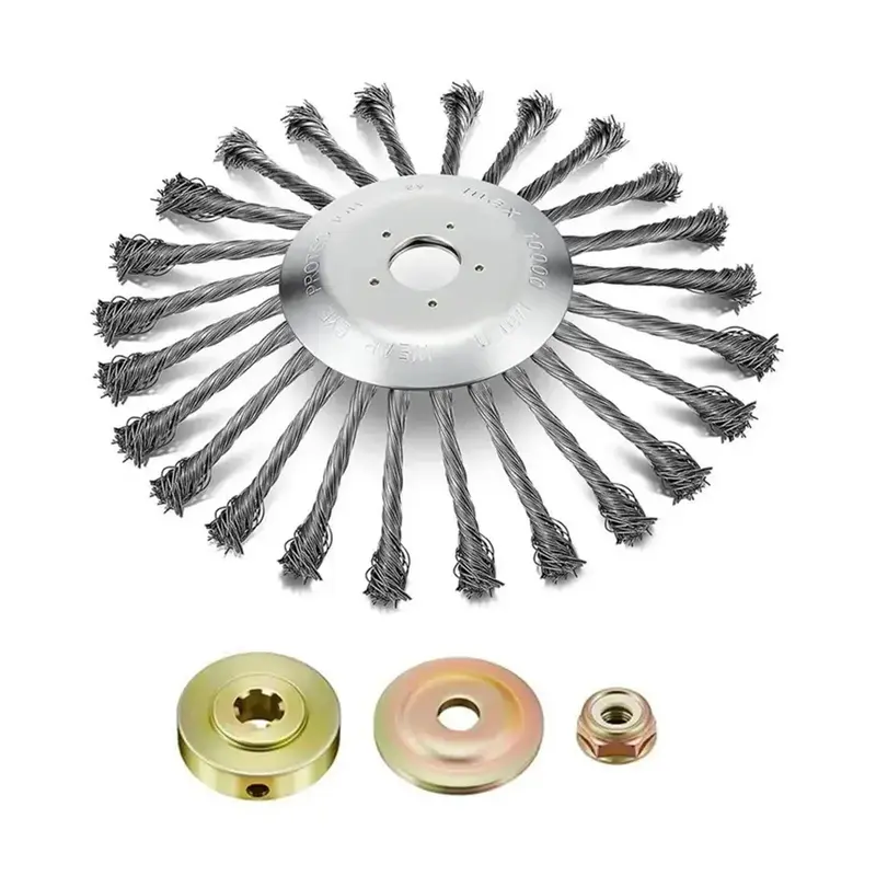 Weed Wacker Replacement Heads,Steel Wire Trimmer Head,Duty Weed Brush Cutter Attachment for Electric & Cordless String Trimmers,ldeal for Grass,Moss & Rust Removal.