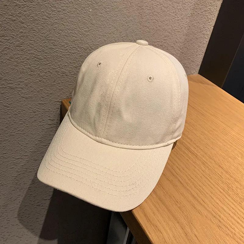 Soft top versatile duckbill cap casual men's curved brim sports hat American solid color baseball cap women's spring and summer