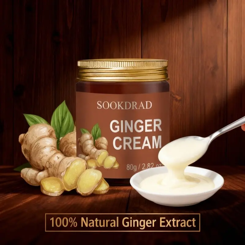 Ginger Face Cream with Natural Ginger Essence, Refreshing Moisturizer for Arms and Legs, Adult Use, 80g/2.82oz, Neutral Skin Friendly, Morning Care