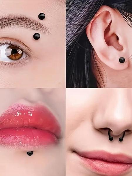 40-Piece Minimalist Stainless Steel Nose Studs and Lip Rings Set, Hypoallergenic Body Jewelry for Men and Women, Versatile Piercing Accessories, Nose Piercings Kit