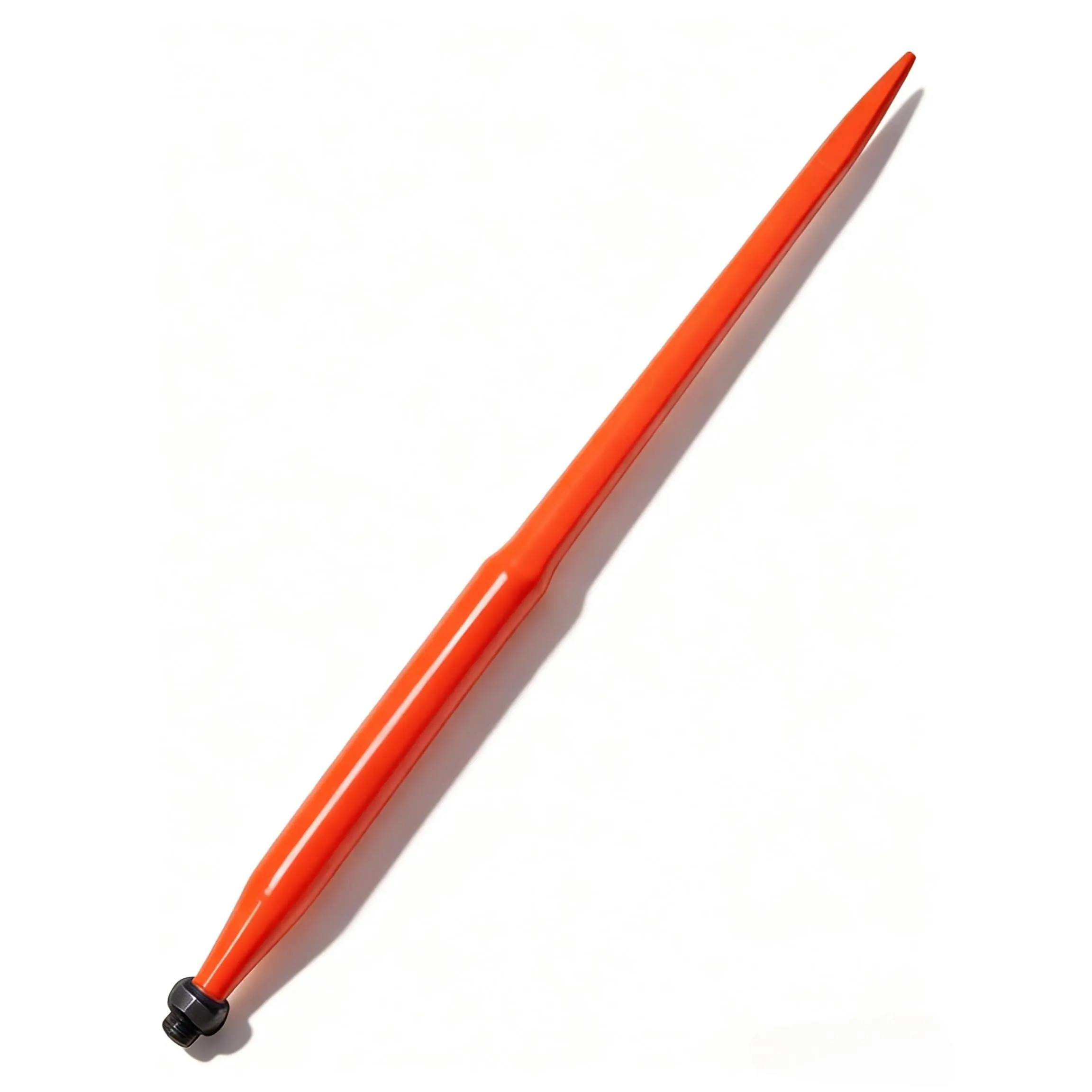 49" Heavy Duty Hay Bale Spear 4500LBS Load, Orange Coated Quick Attach Bale Fork with Hex Nut Sleeve Global Fit