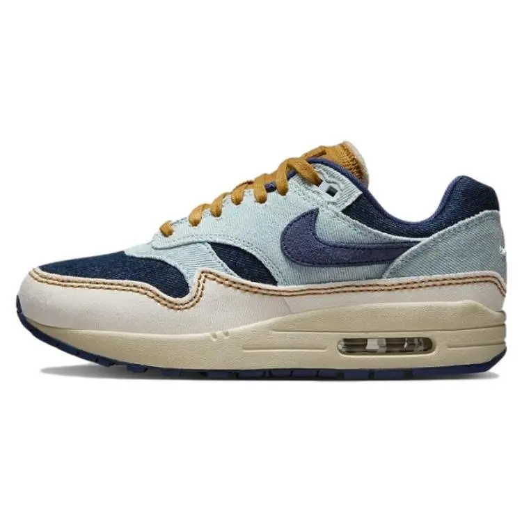 Nike Air Max 1 1987 Women's Low-Top Casual Sneakers in Blue and Brown Verifiable, with credentials and supporting global authentication