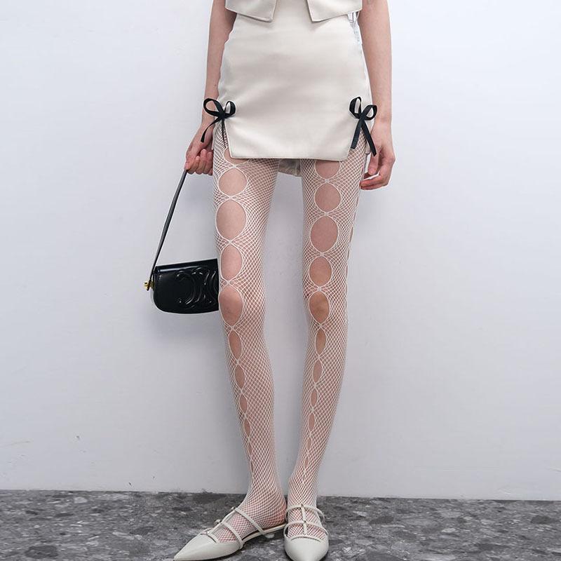 Spring/Summer new arrivals, influencer-approved fishnet stockings, black short socks, mid-calf socks, large & small mesh fishnet socks, white knee-high socks.