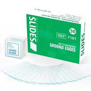 Microscope Slides and Covers, 50 Slides + 100 Coverslips | Pre-Cleaned, Safe Ground Edges, 45?Corners, High Clarity, Easy to Use, Fits  Microscopes, For Students, Beginners, Class