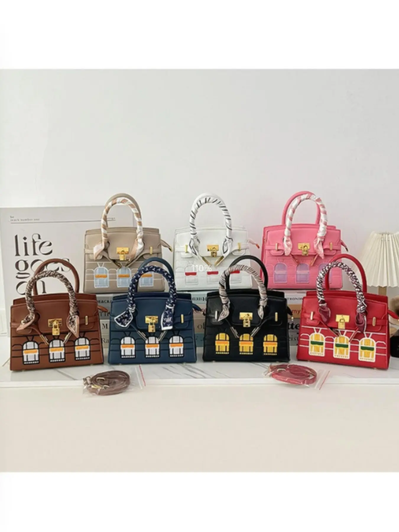 2026 New Women's Small House Platinum Bag Kelly Style Handbag Genuine Leather Shoulder Bag High Quality Cowhide Fashion Crossbody Purse Bag