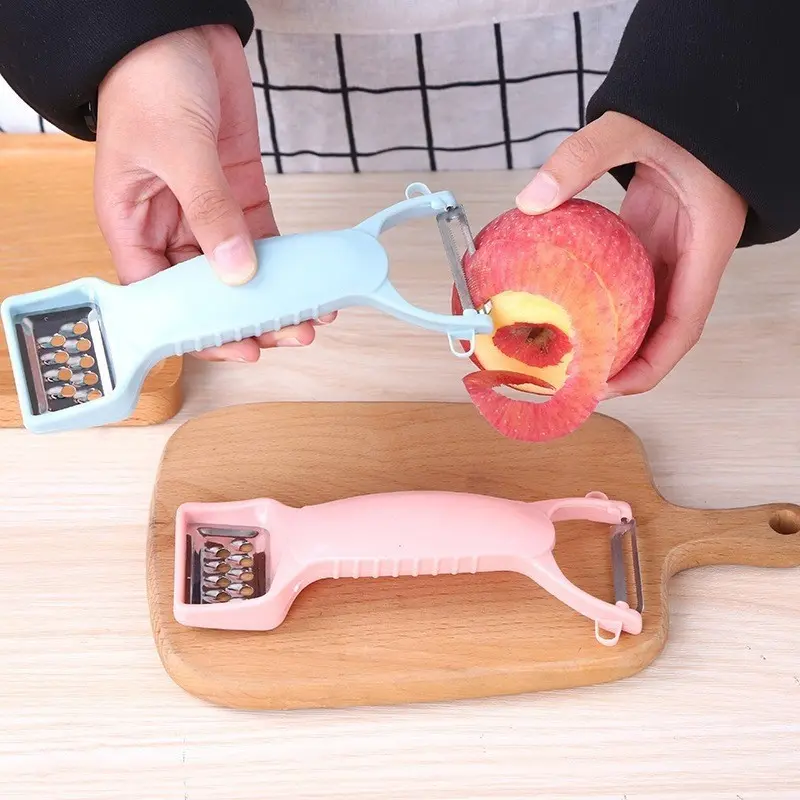 2-Piece Dual Function Grater Peeler Set, Multi-Functional Kitchen Tool, Includes Ginger Garlic Grinder, Ideal for Fruits Vegetables