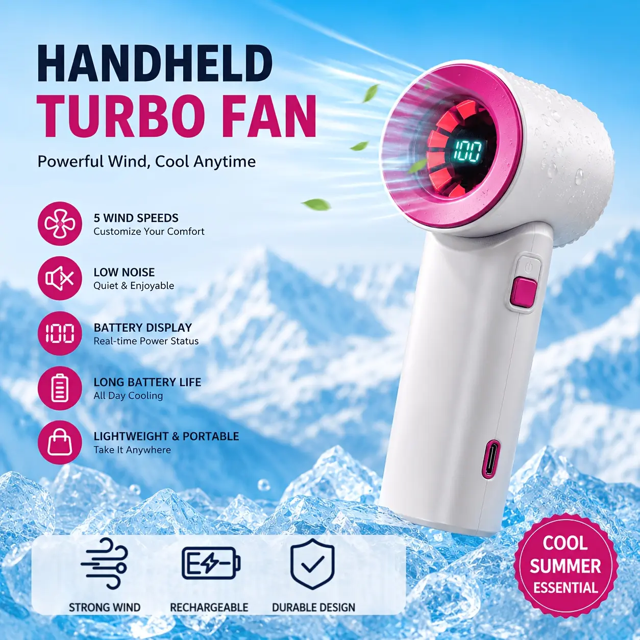 Portable handheld fan, USB rechargeable, essential for outdoor travel activities, convenient and portable mini fan, suitable for travel, outdoor camping, office, long-lasting battery life, a summer essential!
