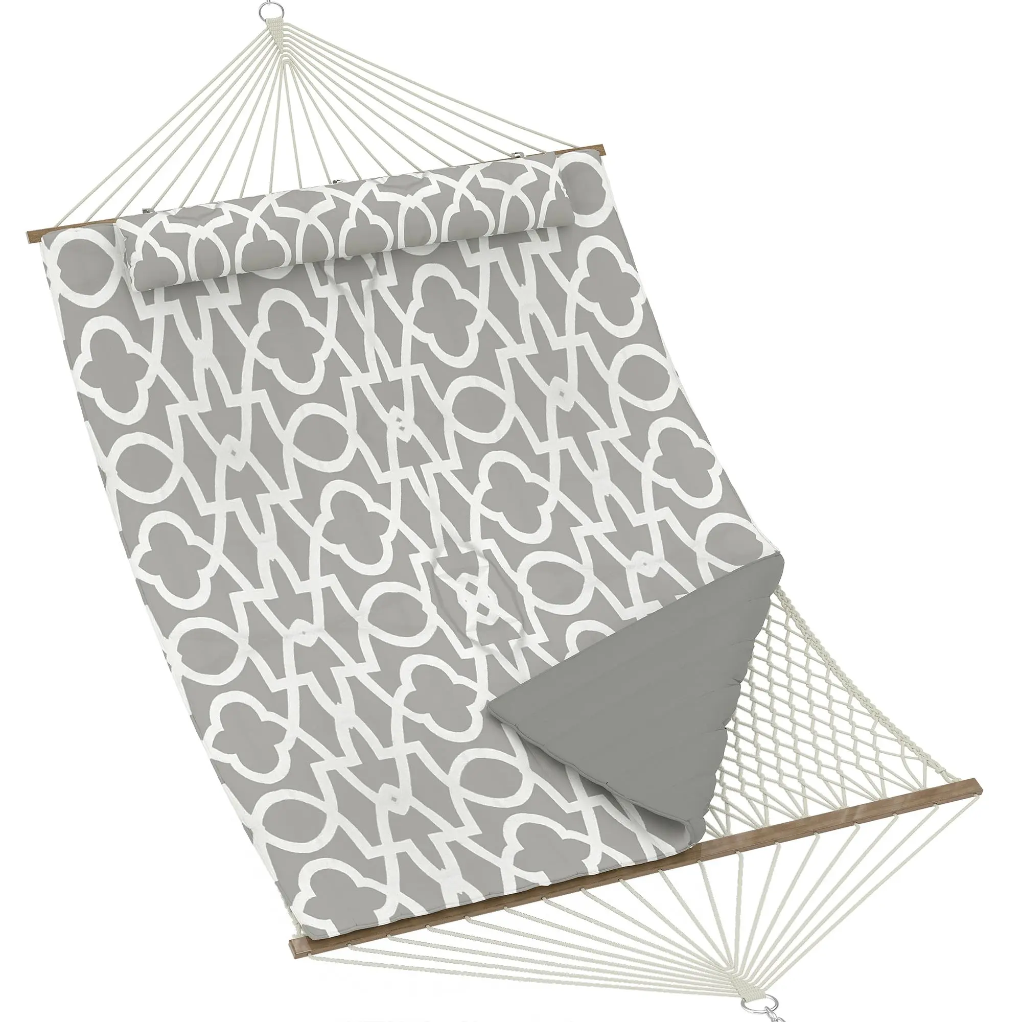Hammock with Soft Pad, Outdoor Swing Bed Outdoor Patio Hammock No Stand Removable Pillow for Patio, Backyard, Garden and Beach Daily Relax camping use