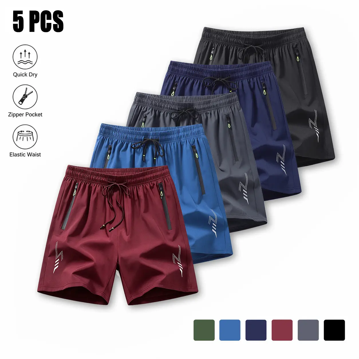 Black+Dark Blue + Dark Gray + Lake Blue + Wine Red