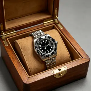 Minimalist Black Dial GMT Sports Watch for Urban Gentlemen Trendy Wristwatch
