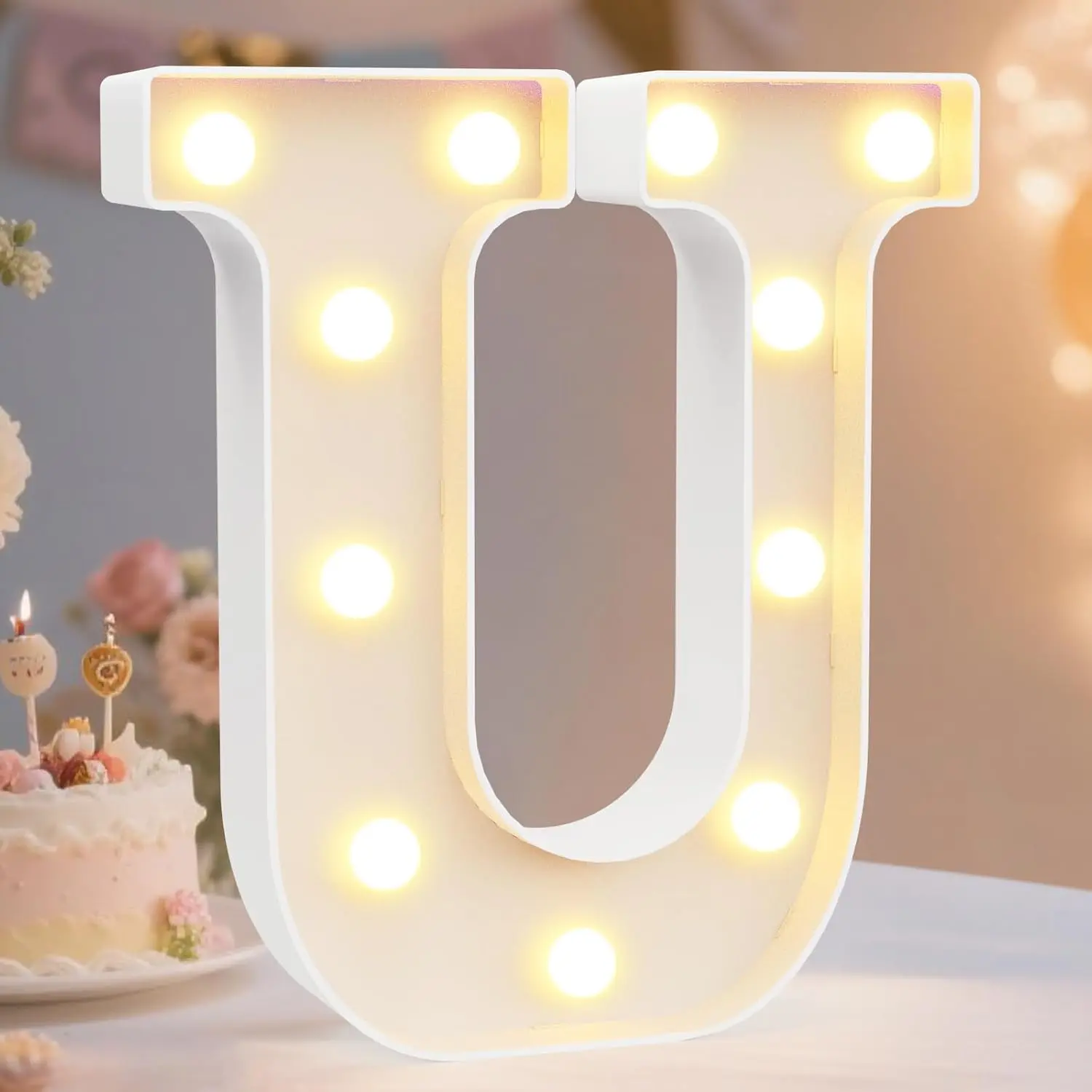 LED Marquee Letter Lights Sign, Light Up Alphabet Letter for Home Wedding Decoration U