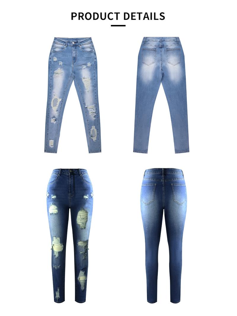 NVFelix Women's Skinny Ripped Trendy Jeans Distressed Stretchy Denim Pants