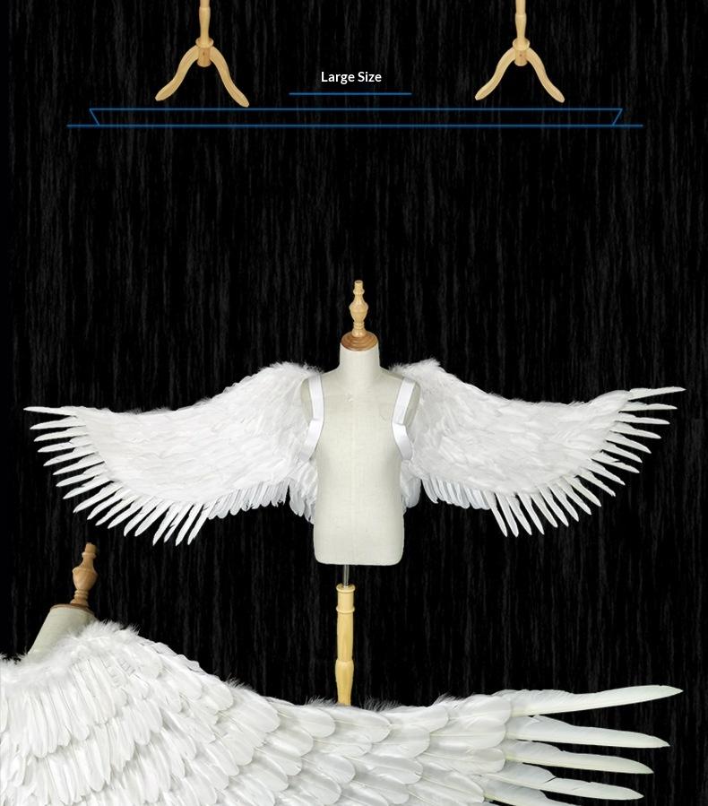 Angel Wings White Feather Swallow-Shaped for Adult Children Halloween Props Bride Flower Girl Costume Party Accessories