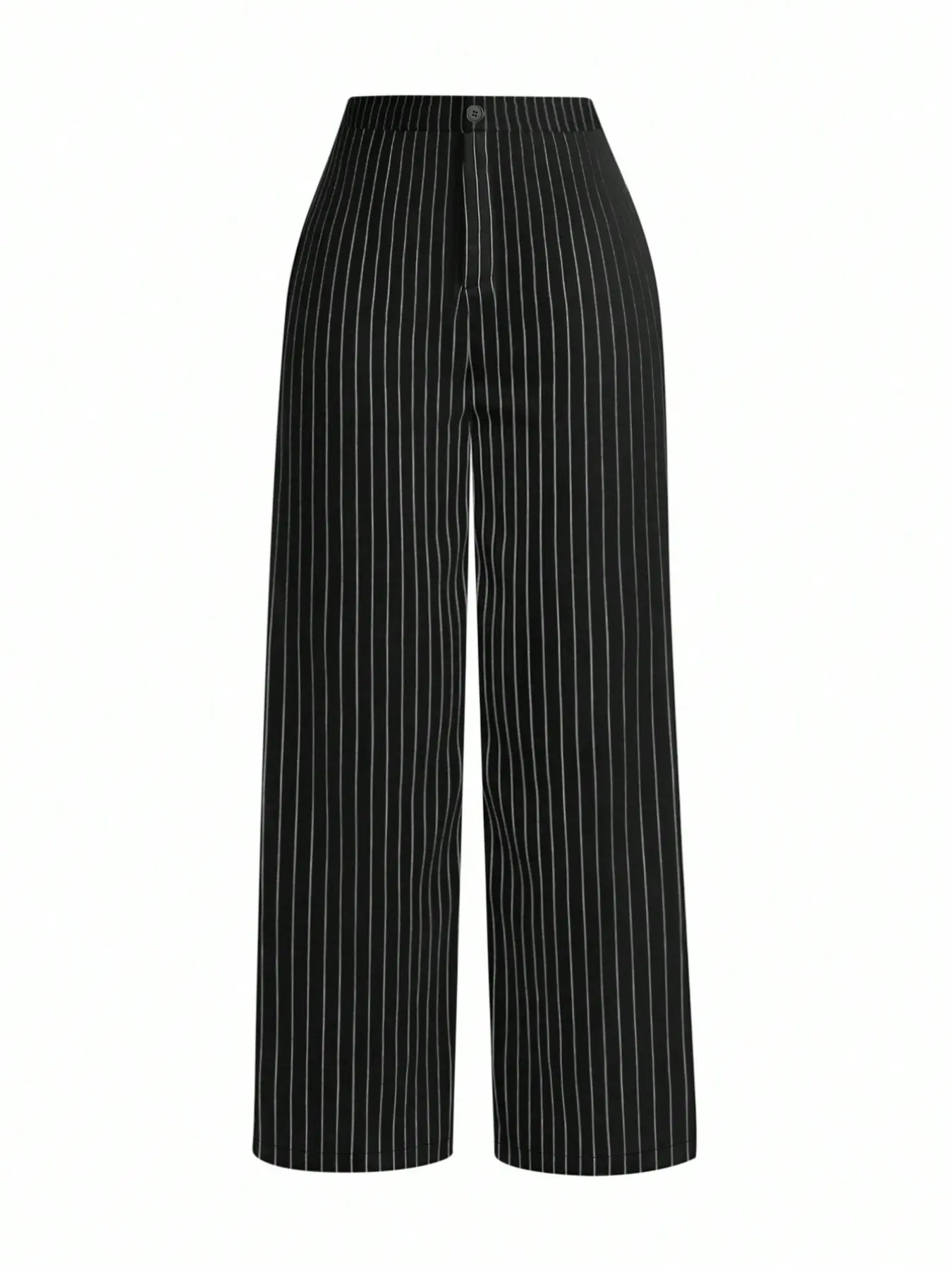 Vintage Vertical Striped Wide Leg Pants for Women, High Waist Tailored Flowy Straight Fit Loose Slimming Commute Business Casual Clothing Casual Work Wear Bottoms Suit Long All Seasons Trousers Pants