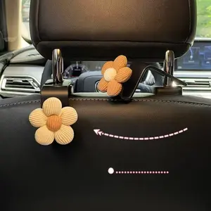 Hidden Car Headrest Hook, Foldable Purse Holder for Car, Space Saving Backseat Organizer for Bags, Groceries & Essentials, Cute Car Interior Accessory for Travel & Daily Driving