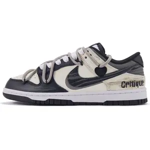 Nike Dunk Custom Sneakers for Men: Retro Minimalist, Graffiti-Style, Non-Slip Cushioned Low-Top Verifiable, with credentials and supporting global authentication