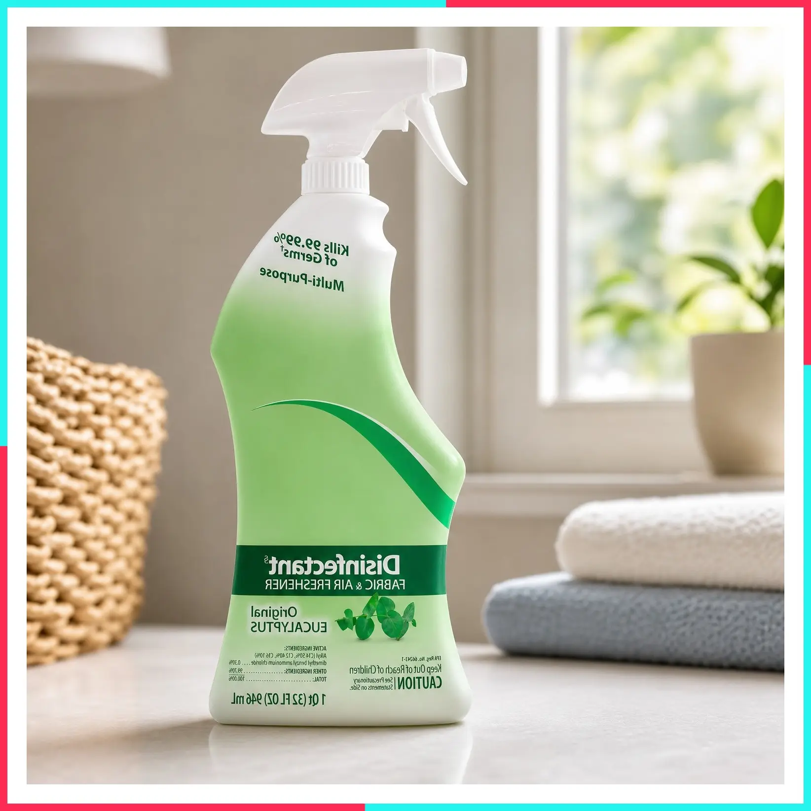 Ready-to-Use Disinfectant and Odor Eliminator Spray, 32 oz Bottle, Original Eucalyptus Scent