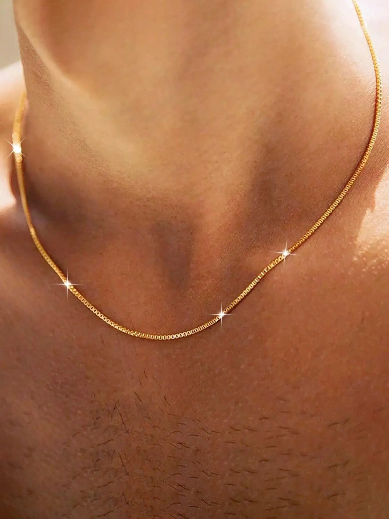 Minimalist Box Chain Necklace, Stylish & Durable Design, Perfect Gift Choice, Versatile Daily Jewelry, Durable Fashion Accessory, Available in Various Sizes, Collarbone Chain