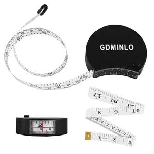 Body Measuring Tape, Retractable Soft Double-Scale, 60 Inch/150 cm, Black