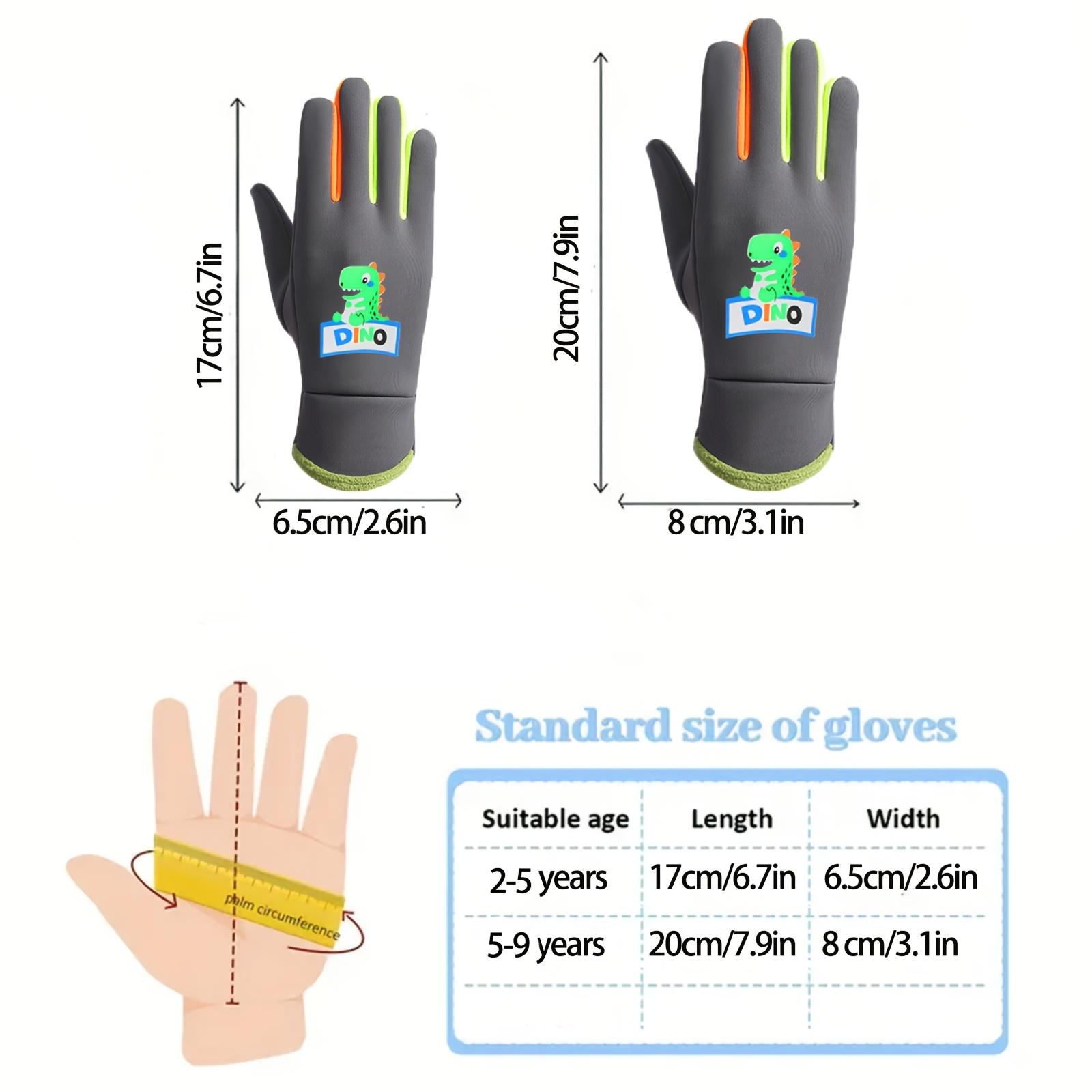 1 Pair Kids Winter Gloves - Thermal Insulated Cold Weather Gloves with Non-Slip Grip, Thickened Fleece-Lined Gloves for Boys & Girls Ages 3-9, Skiing, Cycling, Outdoor Activities - Easy-Clean (Hand Wash/Dry Clean) - Ideal Christmas/Back-to-School Gift, Wi