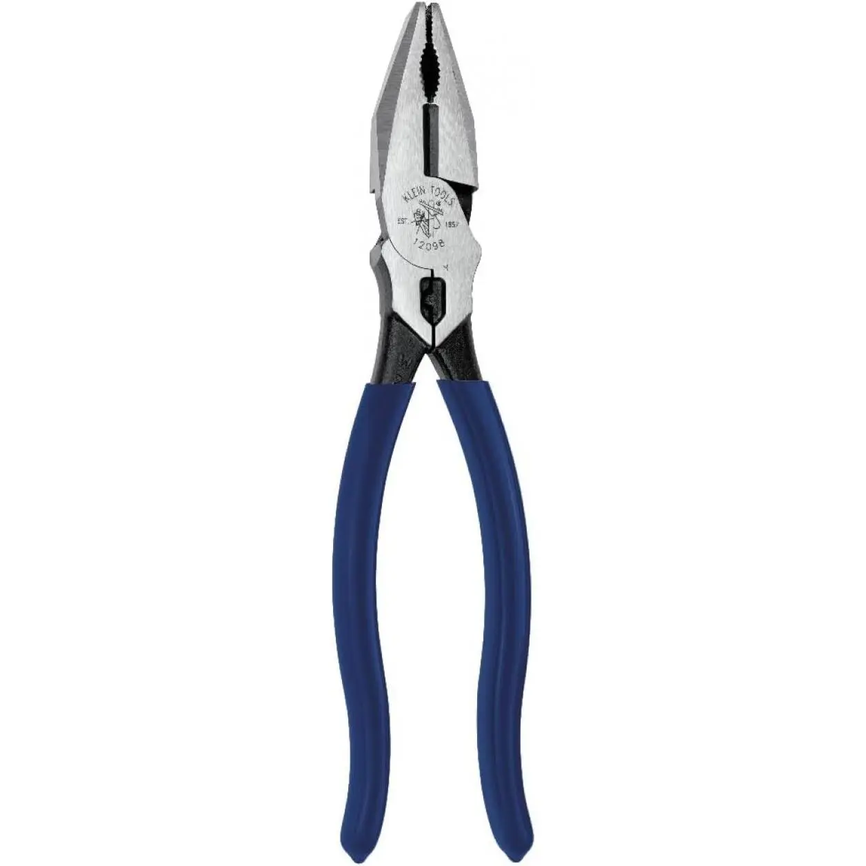 12098 High Leverage Lineman Combination Pliers with Crimping Die, Toothed Pipe Grip, Induction, 8-Inch