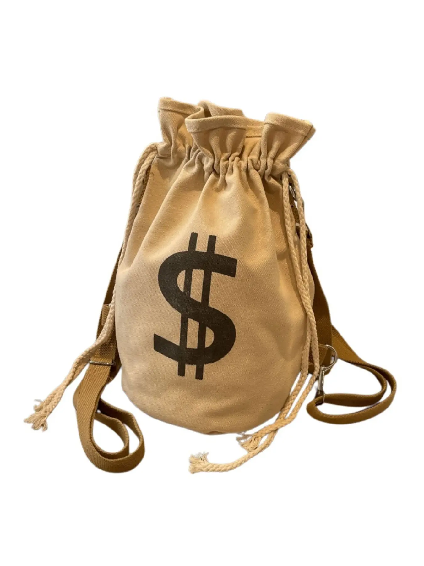 Canvas Bucket Backpack, Adjustable Straps, Large Capacity, Casual Style, All Seasons, Unisex, Travel