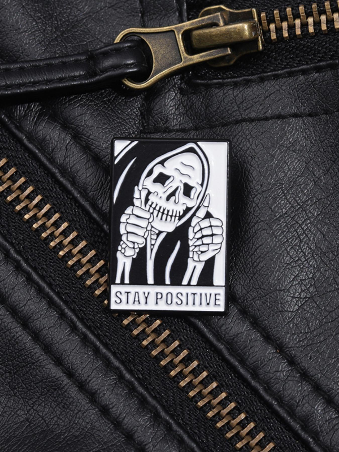 Punk Style Skeleton & Letter Design Brooch, Fashion Accessories for Men & Women, Trendy All-match & Exquisite Brooch for Birthday Gift, Hat Pins, Halloween