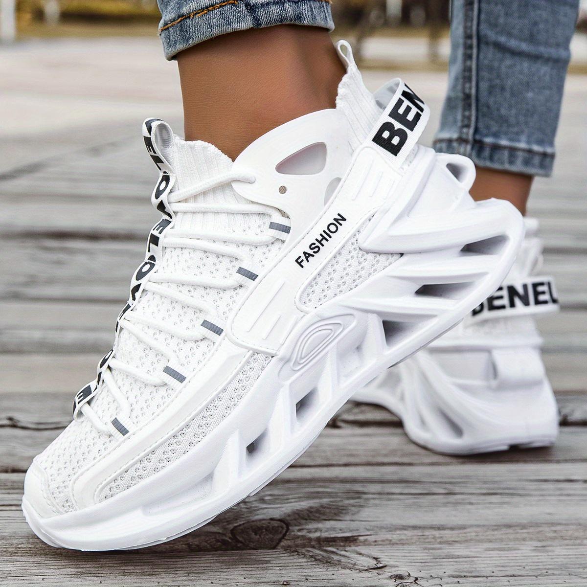Summer Unisex Couple Shoes Trendy Cushioned Sole Motion Control, SDDA Geometric Flyknit Breathable Men's Women's Running Shoes, 6eight Casual Tennis Shoes Comfortable Ankle Sock Shoes, Non-slip Fitness Shoes Breathable Mesh Men's Walking Sneakers.
