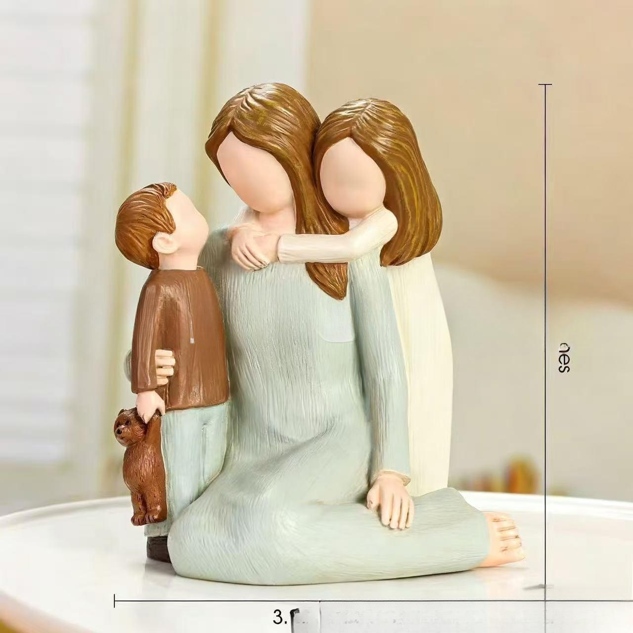 Handmade Mother & Child Resin Sculpture, Vintage Angel Figurine, Mother's Day Gift, Home Decor Ornament
