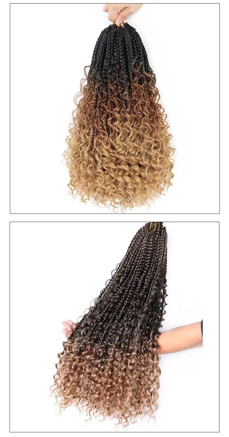 DB- 14" Synthetic Crochet Hair 3 Strand Box Braids Goddess Style Hair Extensions for Women-DB