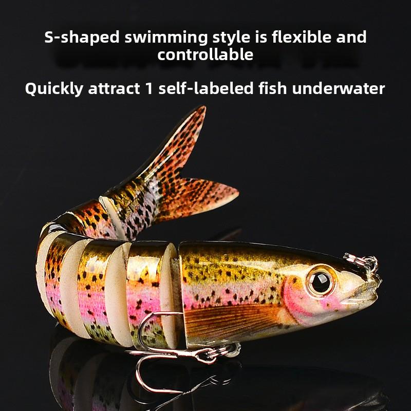Multi Jointed Swimbait 13.5cm 19g Hard Fishing Lure Realistic 8-Segment Sinking Bionic Bait for Pike Bass Musky Freshwater Saltwater Fishing Tackle