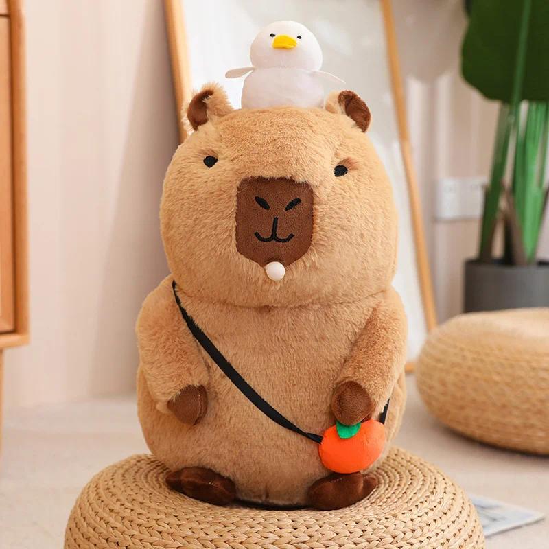 Capybara Plush Toy Simulation Capibara Unicorn Dinosaur Dress Boba Bread Fruit Food Decor Birds Bubble