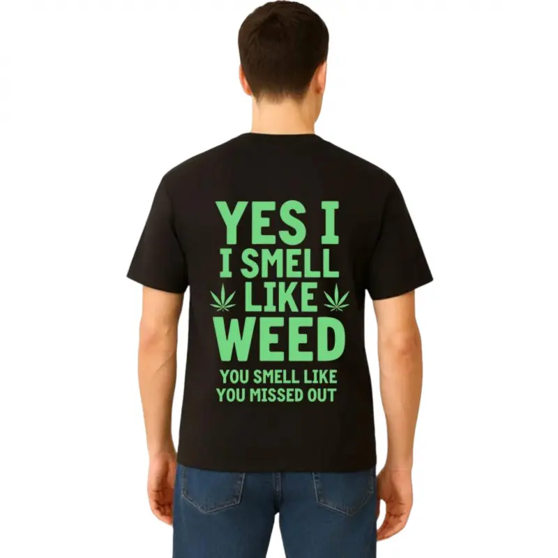 Unisex Streetwear Pullover Hoodie, Soft Heavyweight Sweatshirt with Funny 'I Smell Like Weed' Graphic and Hemp Leaf Pattern, Long-Lasting, Sweatshirts, Garments, No Cracking, Funny Gifts For Guys, Top, Casual, Fabric, Clothes, Menswear, Tops, Digital Prin