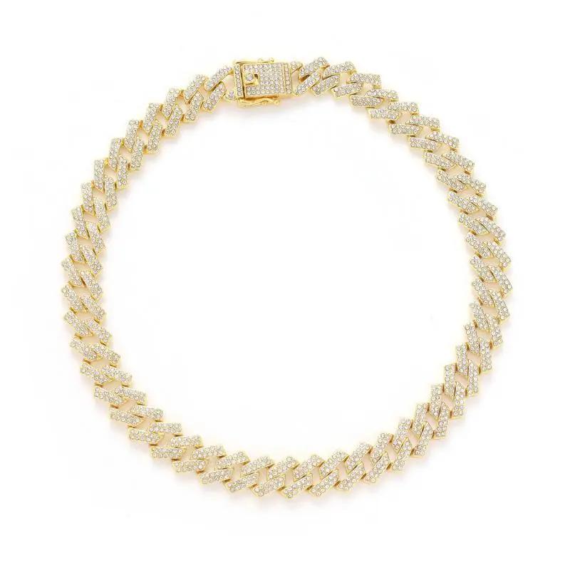 Moissanite 10MM Prong Cuban Link Chain Sterling Silver Pass Test Lab Diamond Necklace Valentine's Day Gift For Him (Storage Boxes)nice.