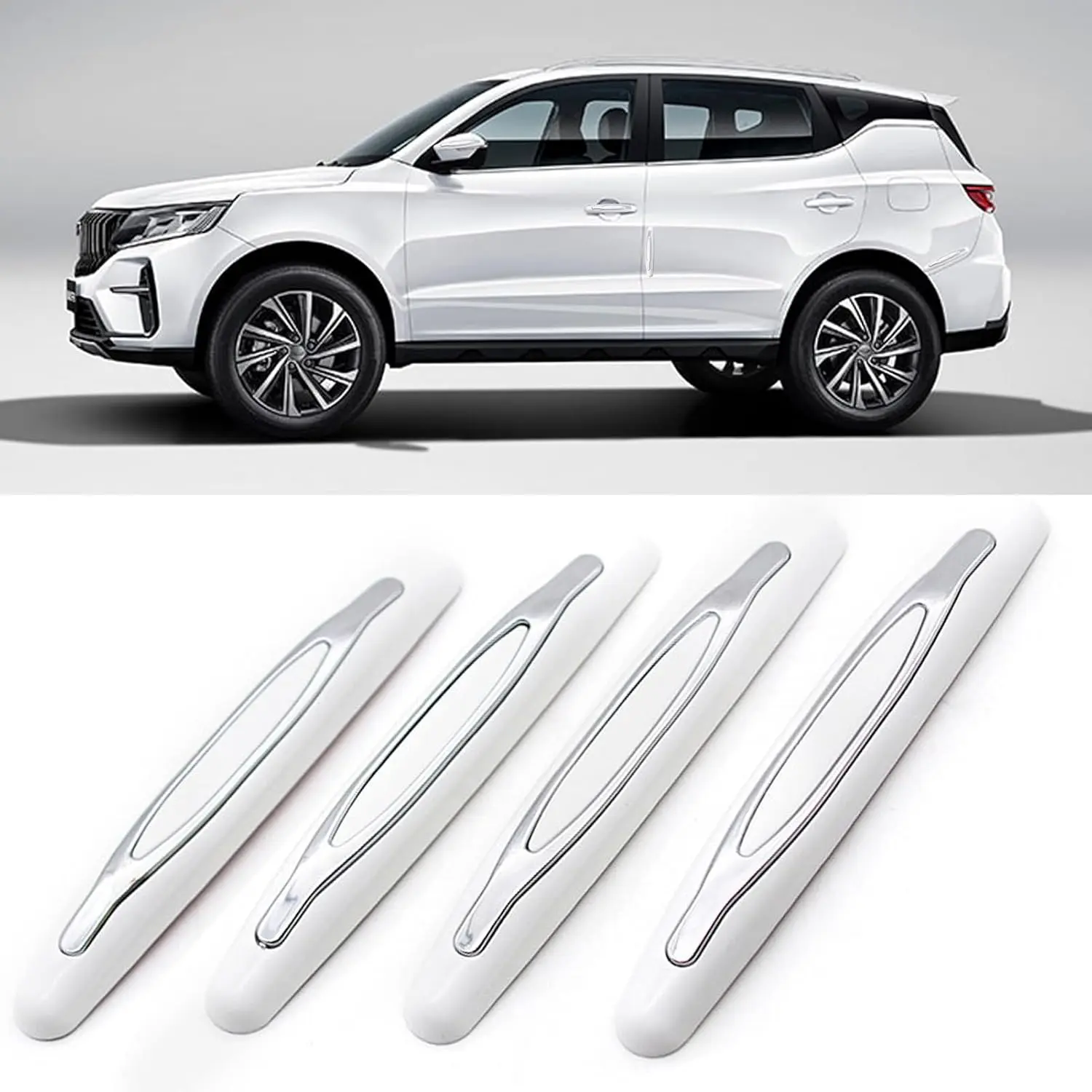 4 count  Door  Guards  Side Door Protector Suitable for Various  Pads Door Shock Absorbers-White