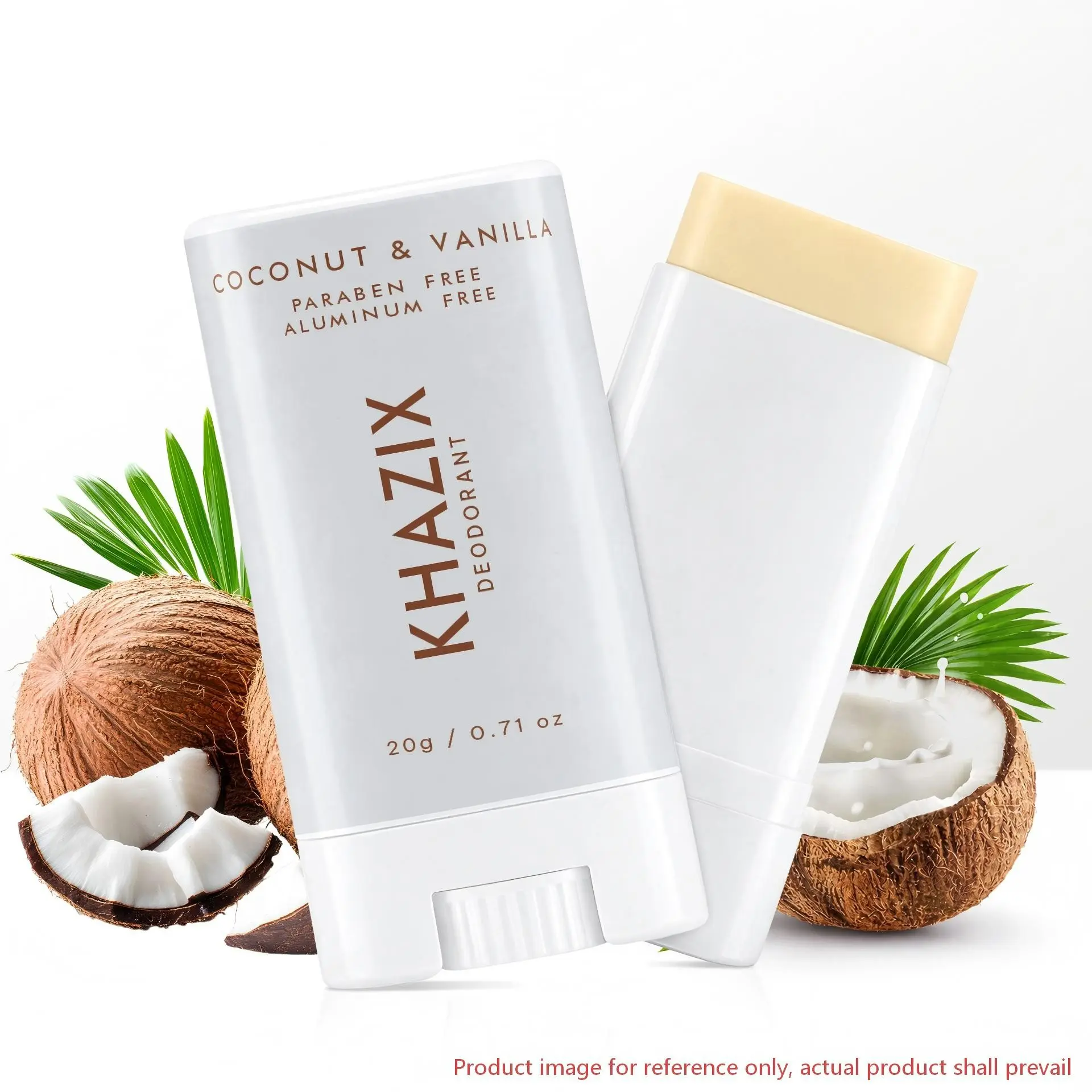 Coconut & Vanilla Deodorant Stick | Aluminum & Paraben Free | 24H Odor Protection | Whole Body Use for Armpits Neck Back Legs | Travel Size 20g / 0.71 oz