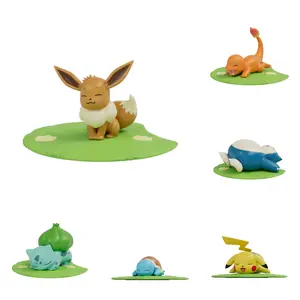 Pokémon Grasslamd Sleeping series Figure Collection Boxed sealed with Jigglypuff, Bulbasaur, Charmander, Squirtle, and Eevee for gift