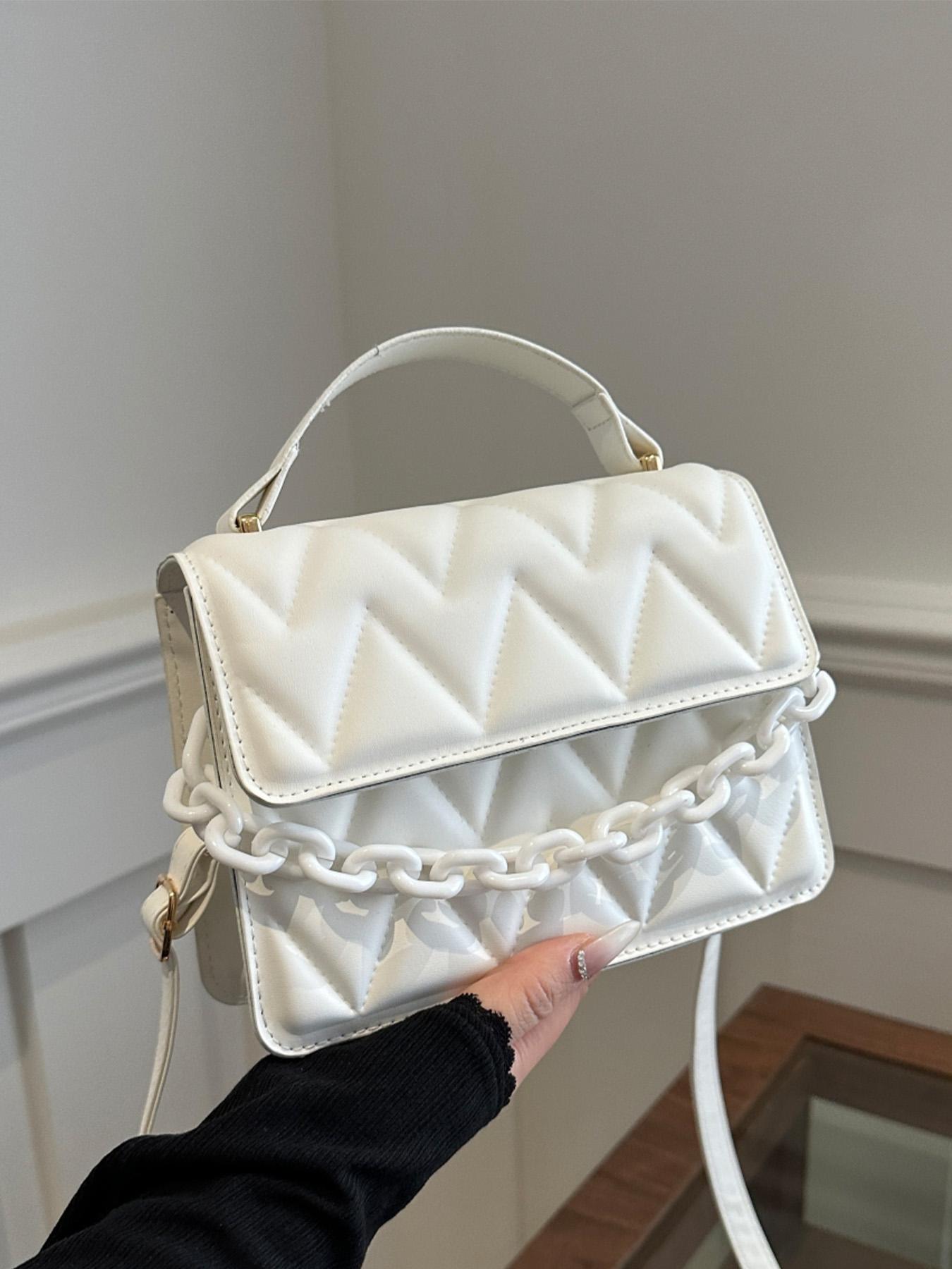 Women's Fashionable Quilted Design Handbag, Casual Versatile Chain Strap Crossbody Bag for Daily Used, Trendy All-match Commuter Bag