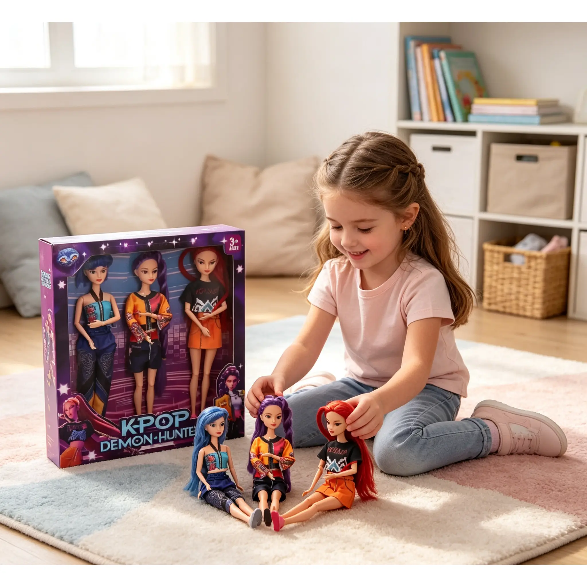 12-Inch Articulated Fashion Dolls 3-Pack, Trendy Pop Group Figures with 3D Realistic Eyes & Detailed Outfits, Premium Movable Body Toy Gift for Teens & Collectors (Ages 14+)