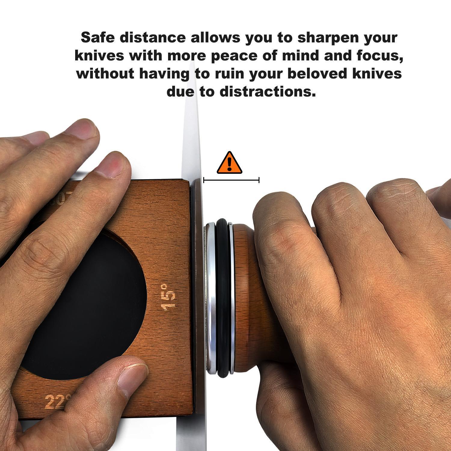 Wooden Handle Knife Sharpener with Magnetic Angle, 1 Set Rolling Knife Sharpener Tool, Easy Knife Sharpening System for Kitchen Knives Kitchenware