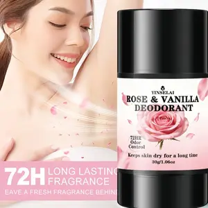 Rose Deodorant Stick, 72-Hour Long-Lasting Fragrance, Hypoallergenic, Moisturizing, Suitable for All Skin Types, Underarm, Hand, Foot, Full Body